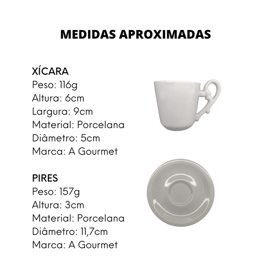 Xicara Café Italiano Com Pires