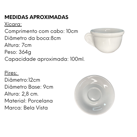 Xicara de Café Expresso de Porcelana 100ml