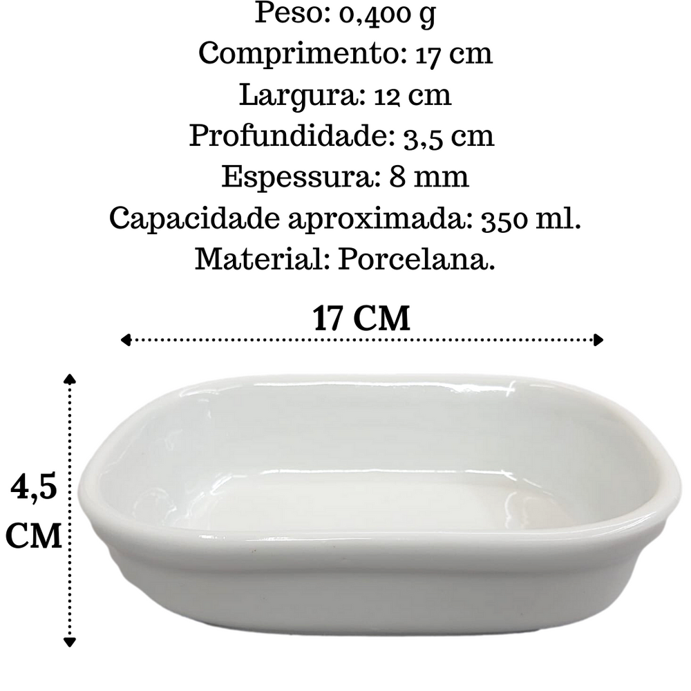 Travessa Retangular em Porcelana 350ml BelaVista