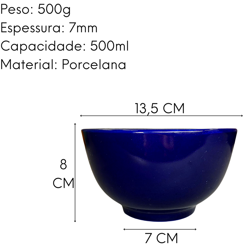 Tigela em Porcelana Japonesa Azul 500ml BelaVista