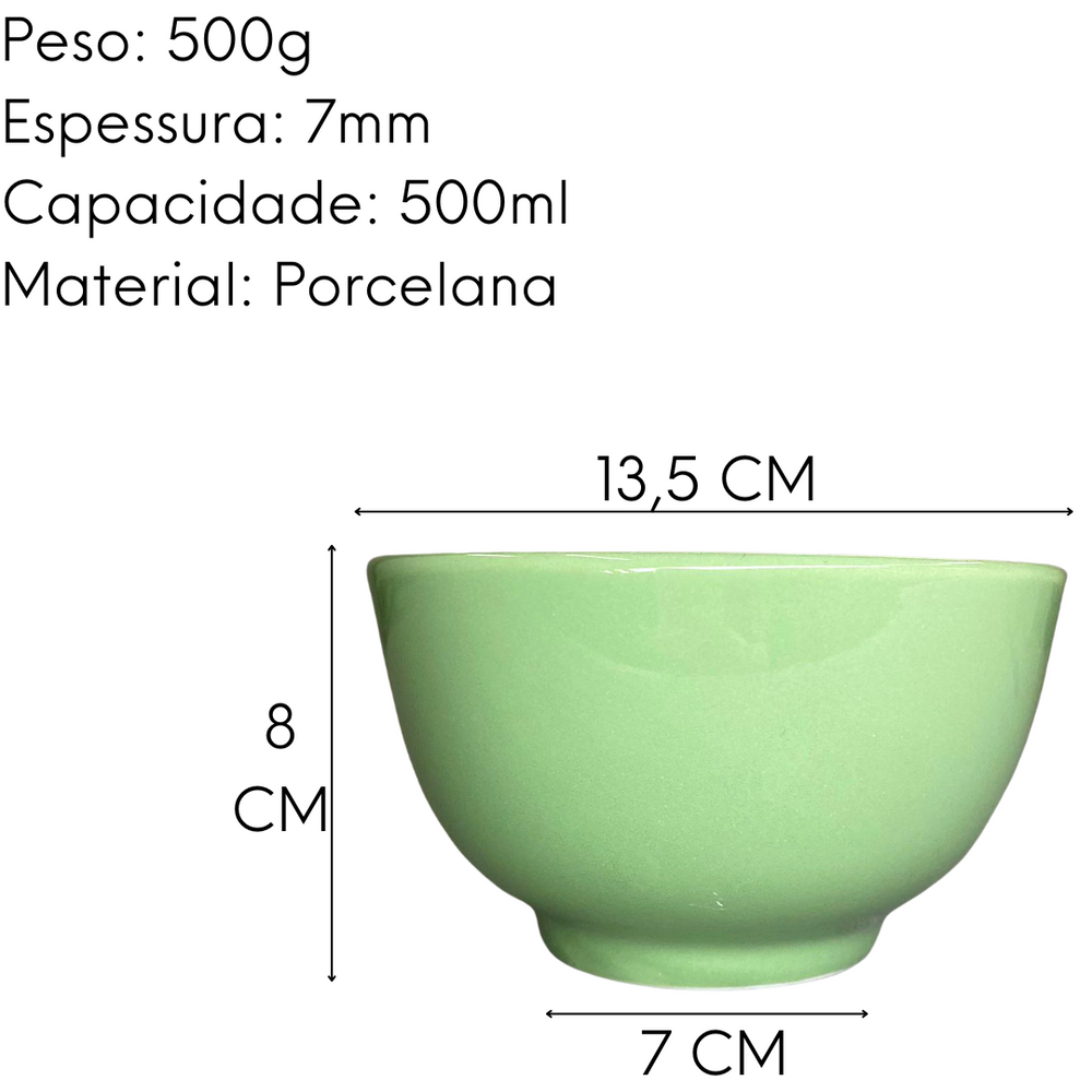 Tigela em Porcelana Japonesa Verde 500ml BelaVista