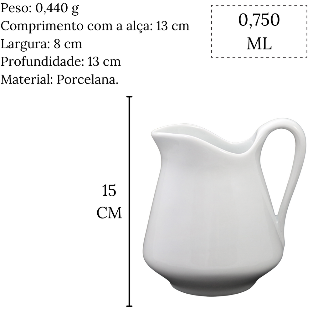 Jarra Leiteira em Porcelana 750ml BelaVista