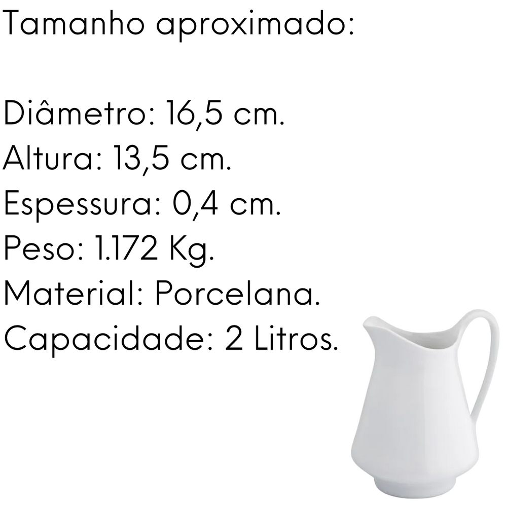 Jarra Leiteira em Porcelana 2L BelaVista