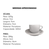 Xicara de Chá em Porcelana Estrelas Com Pires BelaVista