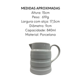 Jarra Canelada Grande 840ml de Porcelana