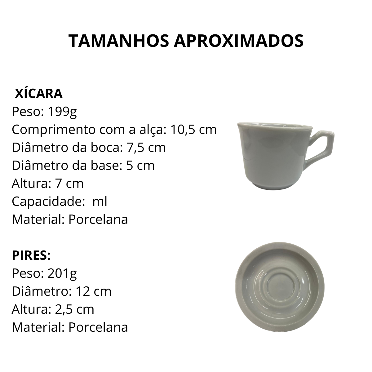 Xicara de Chá Paraná Lisa com Pires BelaVista
