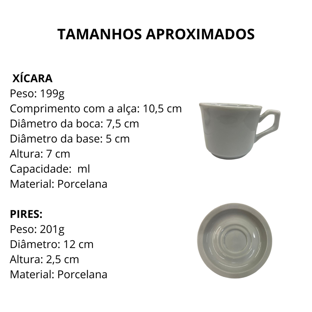Xicara de Chá Paraná Lisa com Pires BelaVista
