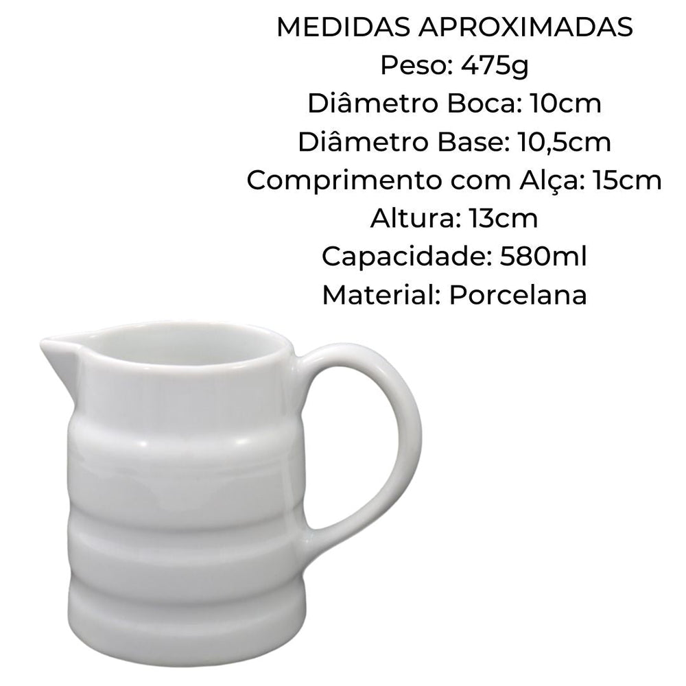 Jarra Sofisticada em Porcelana 580 ml BelaVista