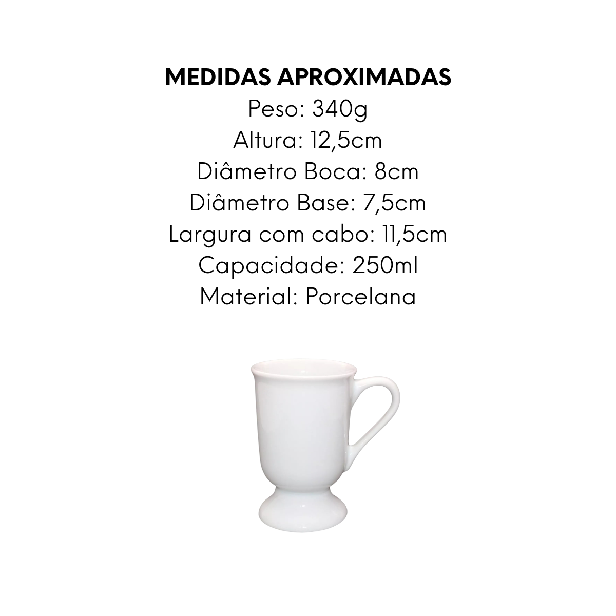 Caneca Marquesa de Porcelana 250ml - A Gourmet