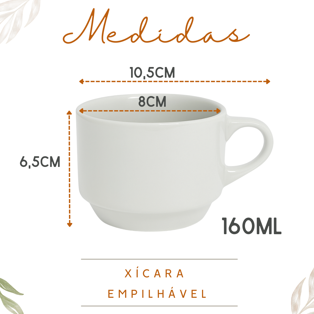 Kit 3 Xicara Chá 160ml Segunda Linha