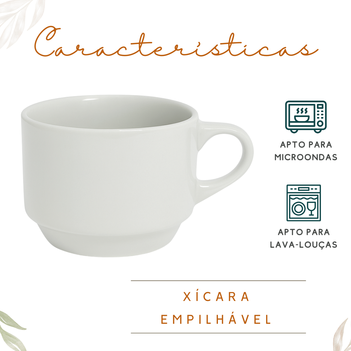 Kit 3 Xicara Chá 160ml Segunda Linha