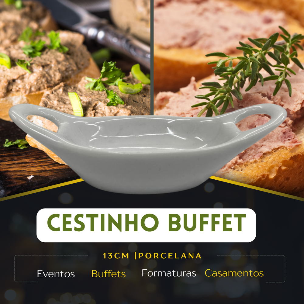 Cesto Servir Porcelana Buffet 35ml BelaVista