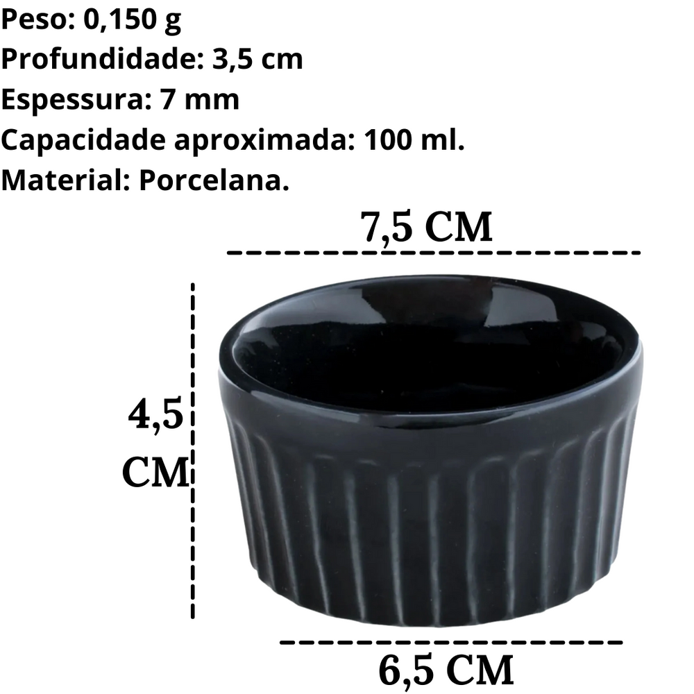 Ramequim Pequeno Preto de 90ml BelaVista