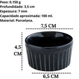 Ramequim Pequeno Preto de 90ml