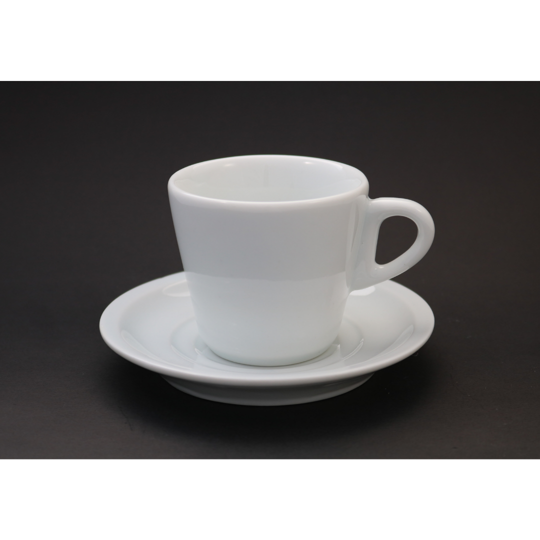 Xicara Piramide 200ml C/ Pires em Porcelana BelaVista