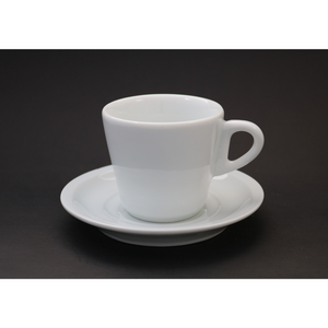 Xicara Piramide 200ml C/ Pires em Porcelana BelaVista
