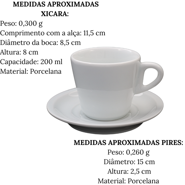 Xicara Piramide 200ml C/ Pires em Porcelana Main Image