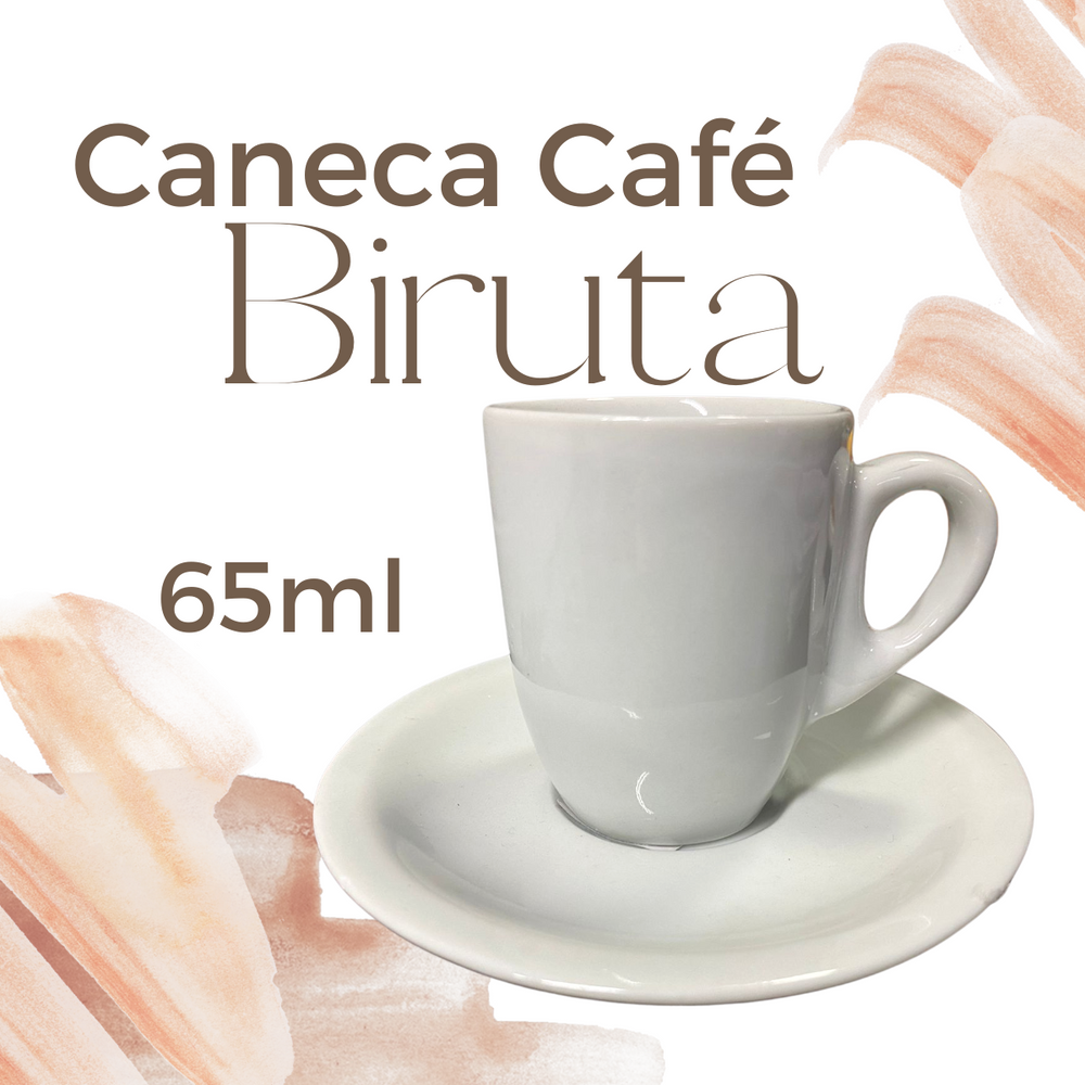 Xicara Café Biruta C/Pires 65ml - A Gourmet