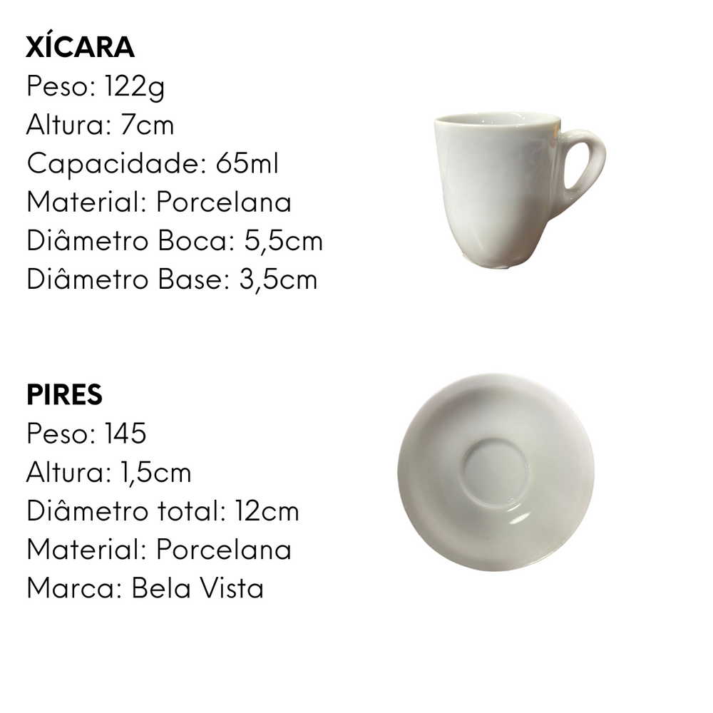 Xicara Café Biruta C/Pires 65ml - A Gourmet