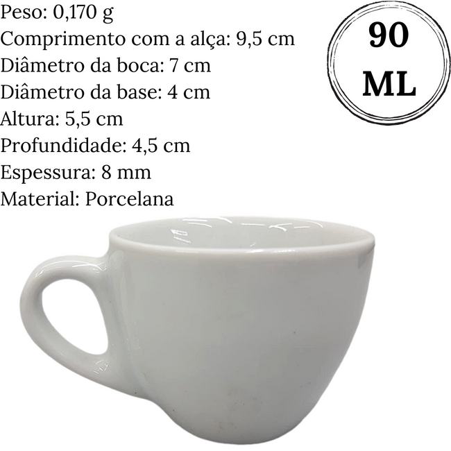 Xicara de Café Coquinho 90ml Com Pires Porcelana Main Image