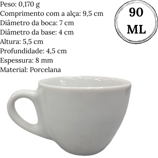 Xicara de Café Coquinho 90ml Com Pires Porcelana