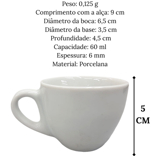 Xicara de Café Coquinho 60ml Com Pires Porcelana