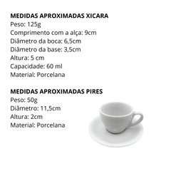 Xicara Café Pires Porcelana 60ml - Segunda Linha
