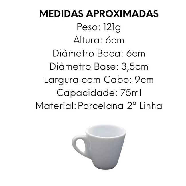 50 Xicara de Café 75ml Segunda Linha Com Sua Logo Main Image