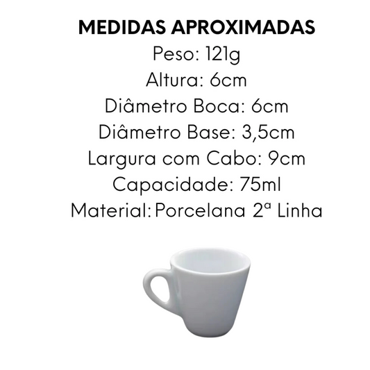 50 Xicara de Café 75ml Segunda Linha Com Sua Logo