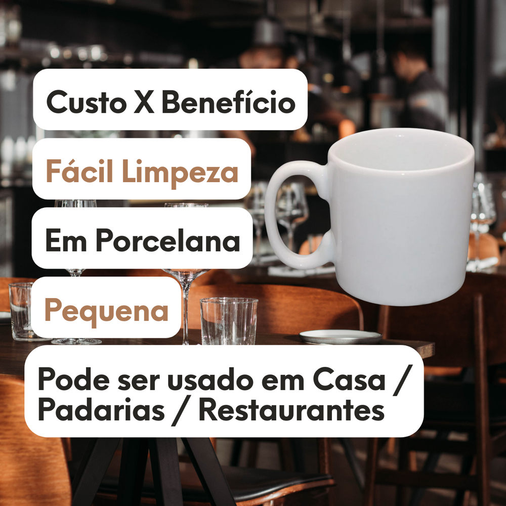 Caneca Porcelana Pequena 100ml BelaVista
