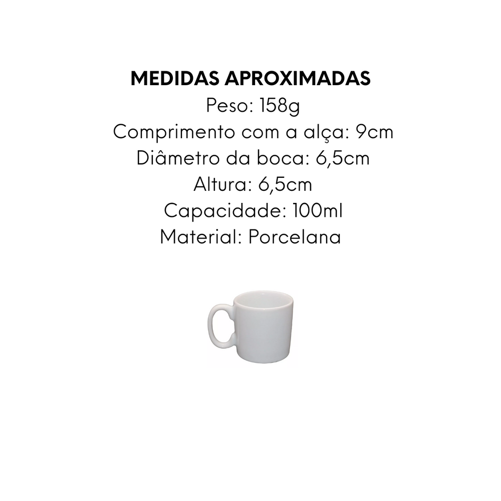 Caneca Porcelana Pequena 100ml BelaVista