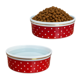 Comedouro Vermelho de Porcelana 600ml