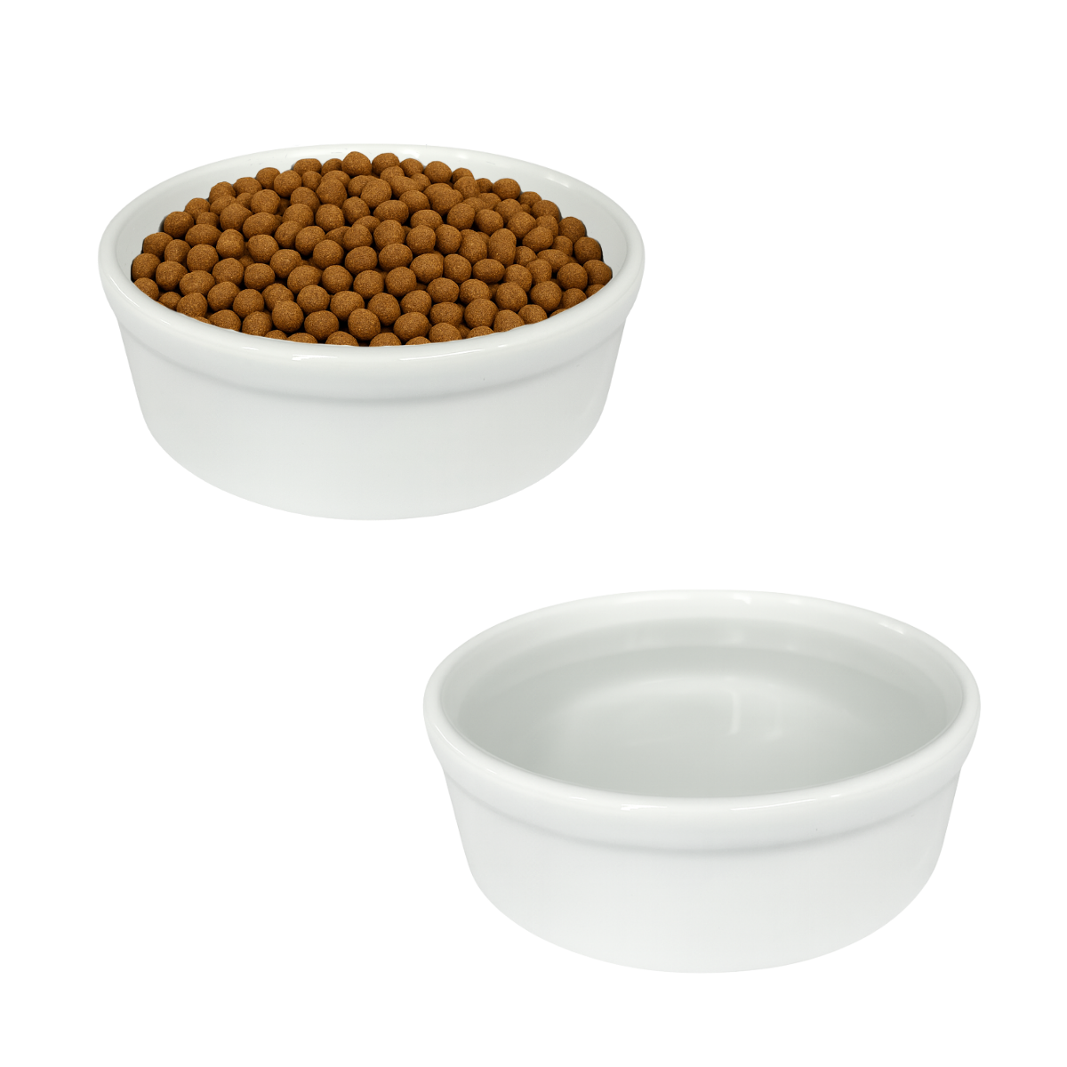 Comedouro pet porcelana 600ml Branco Rosa Vermelho e Azul