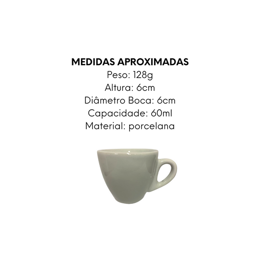 Xicara de Café Jundiai Sem Pires de Porcelana