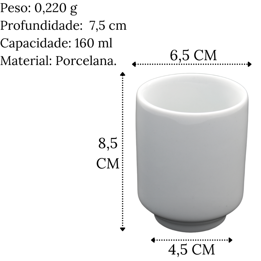 Copo Grande em Porcelana C/ 160ml BelaVista