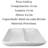 Porta Patê Molho C/ Divisão Porcelana BelaVista