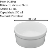 Ramekim Liso 150ml em Porcelana