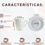 Xicara café genova porcelana segunda linha 85ml