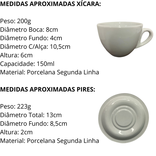 Xicara Coquinho Cabo Jundiaí Com Pires Segunda Linha 150ml