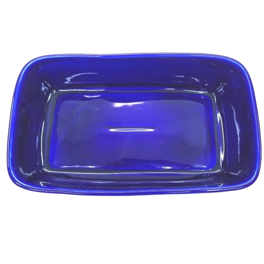 Travessa Retangular Azul Cobalto 1,4L Porcelana BelaVista