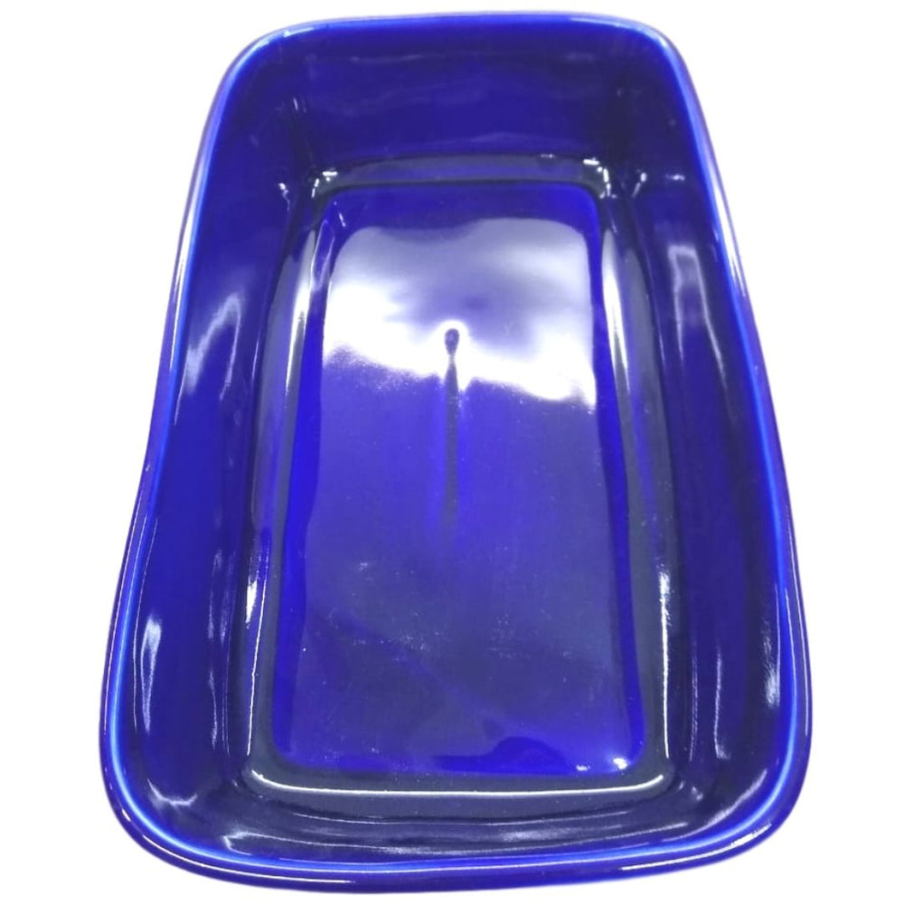 Travessa Retangular Azul Cobalto 1,4L Porcelana BelaVista