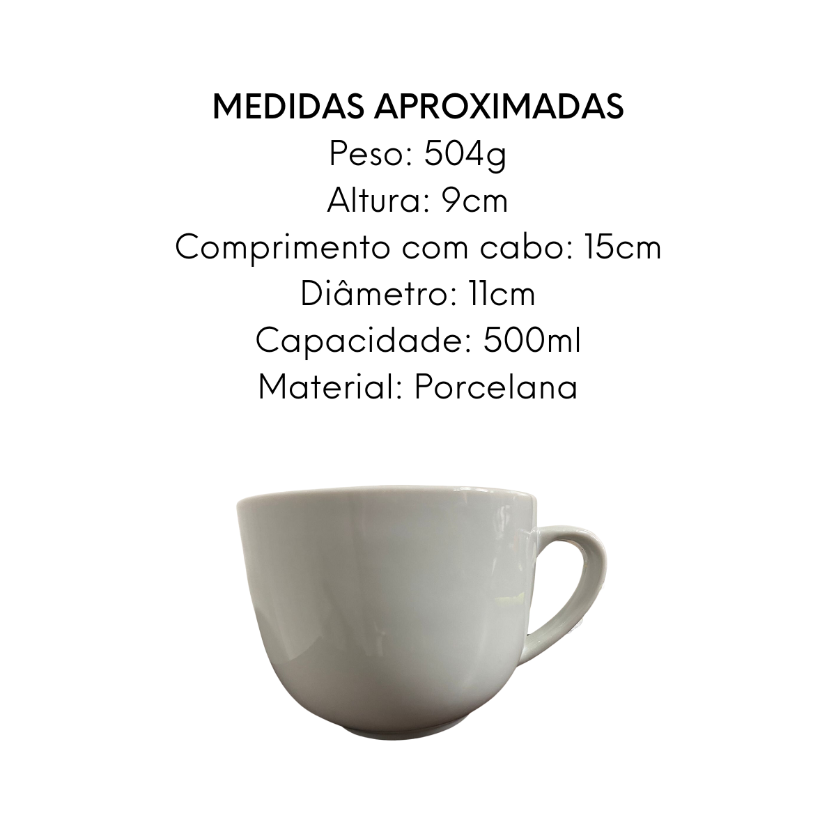 Xicara Consume Pequena um Cabo de Porcelana A Gourmet