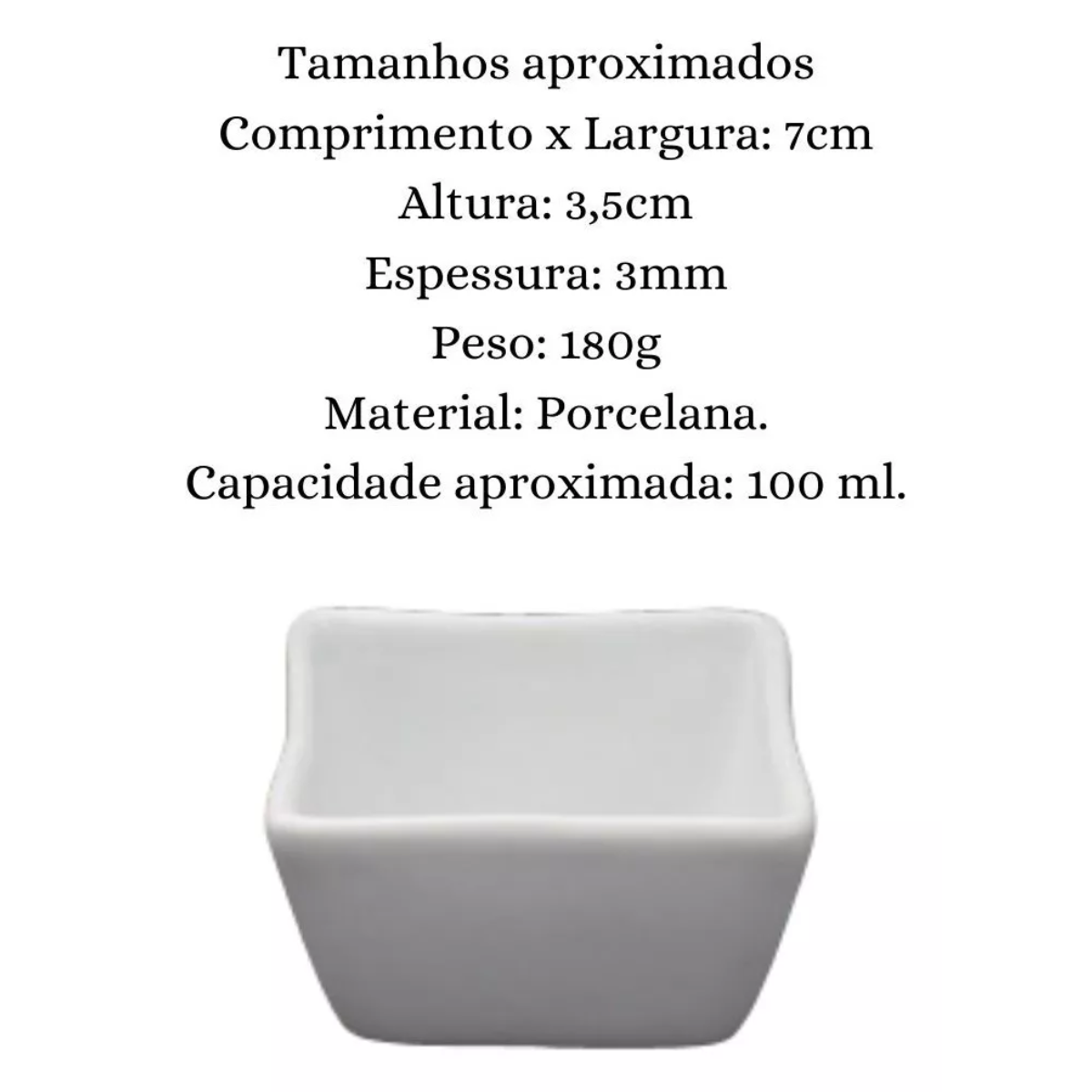 Porta Patê Quadrado de Porcelana BelaVista