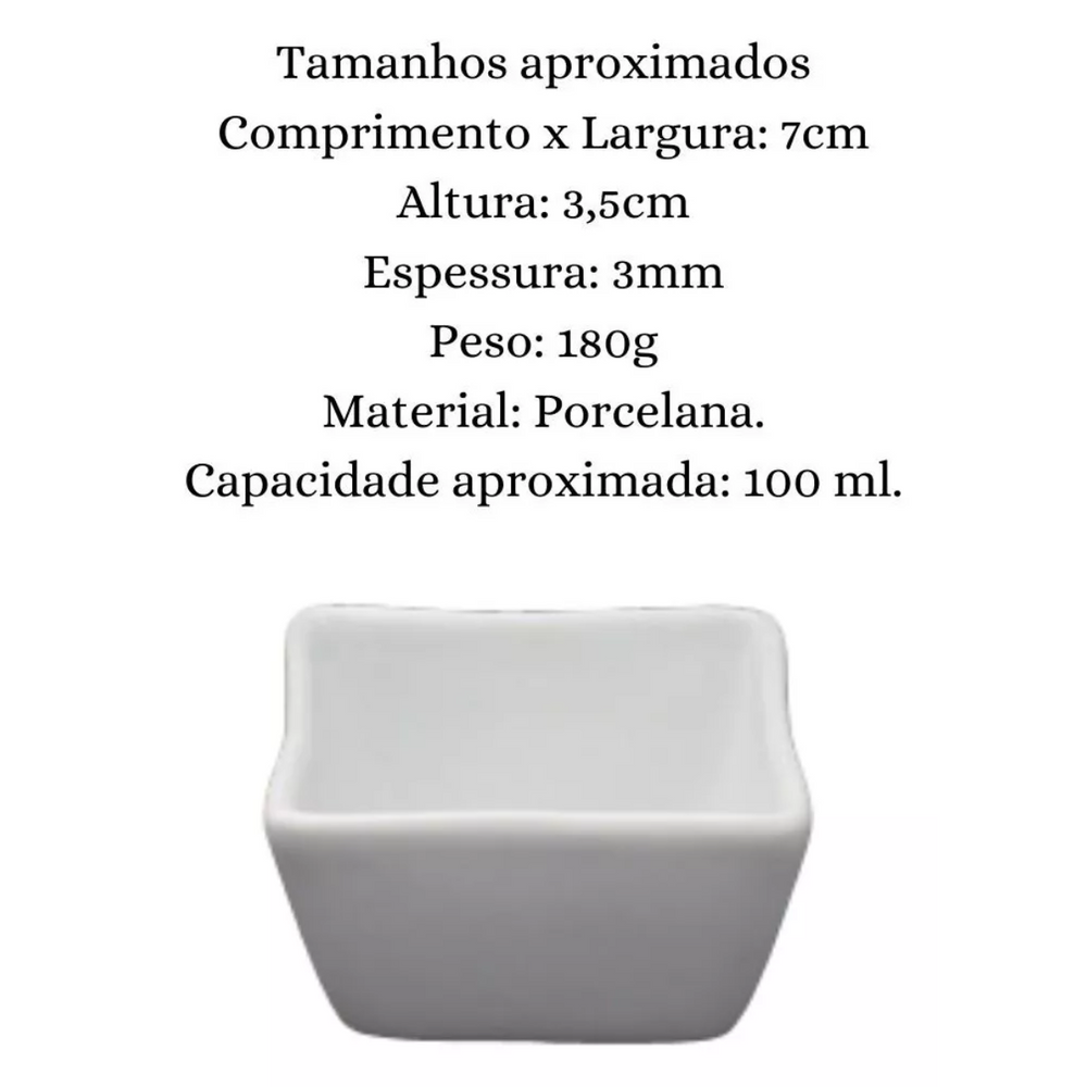 Porta Patê Quadrado de Porcelana BelaVista