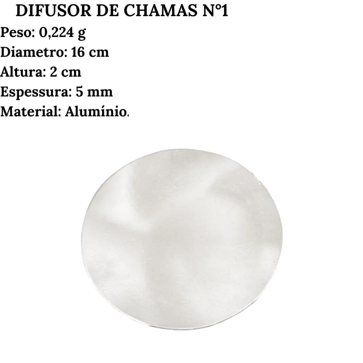 Difusor de Chamas Para Fogareiro N1 de Aluminio Motta