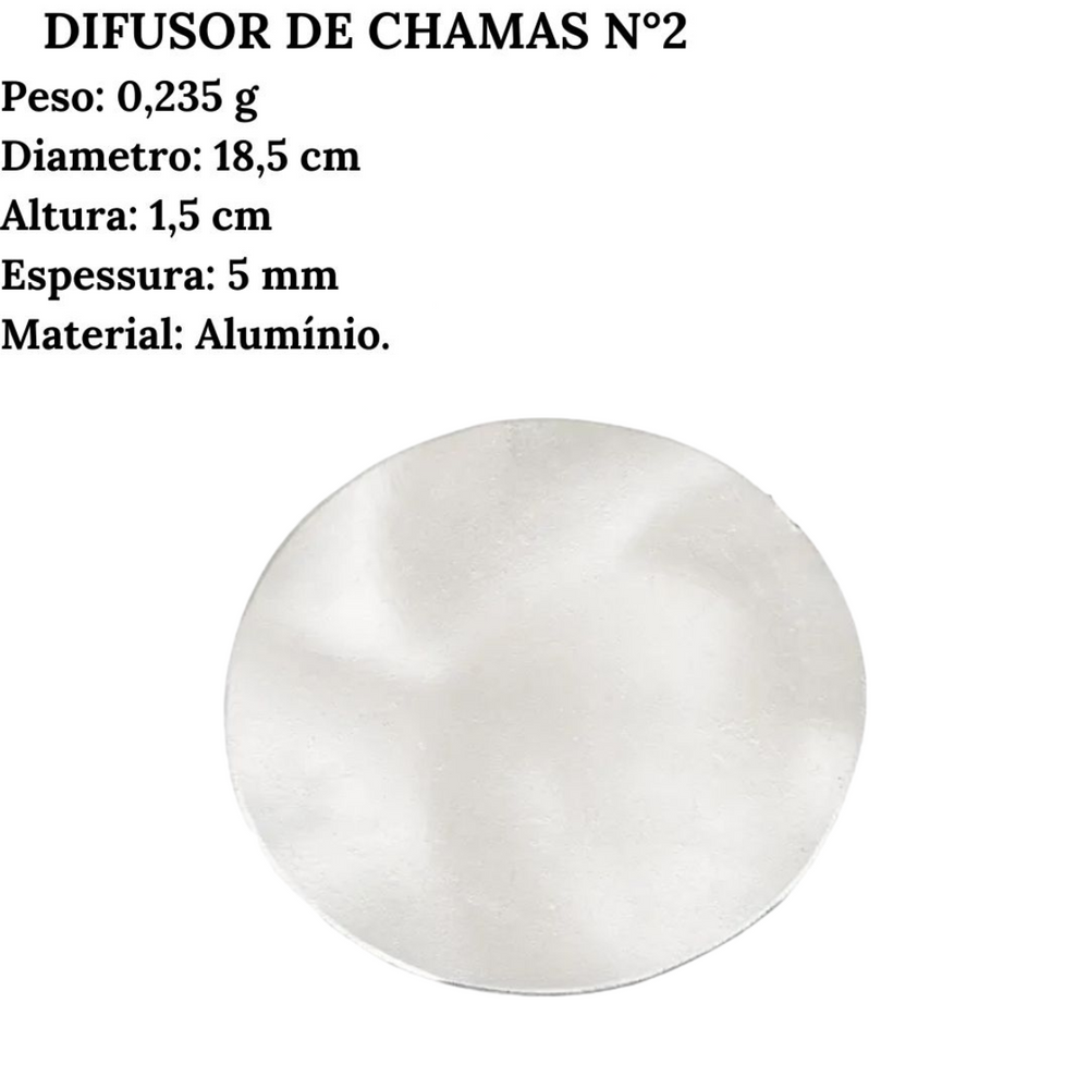 Difusor de chamas Para Fogareiro N2 em Aluminio Motta