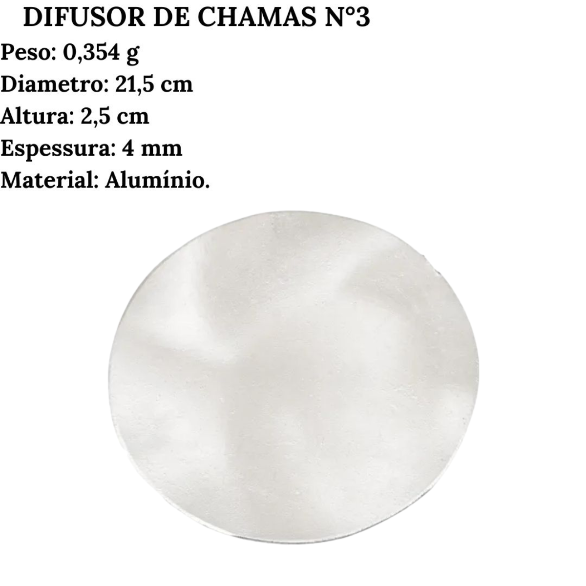Difusor de Chamas Para Fogareiro N3 de Aluminio Motta