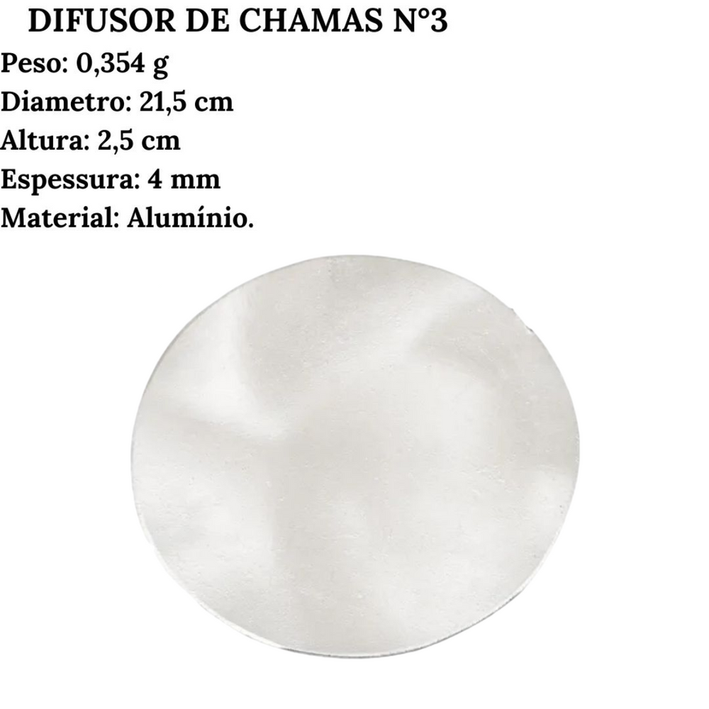 Difusor de Chamas Para Fogareiro N3 de Aluminio Motta
