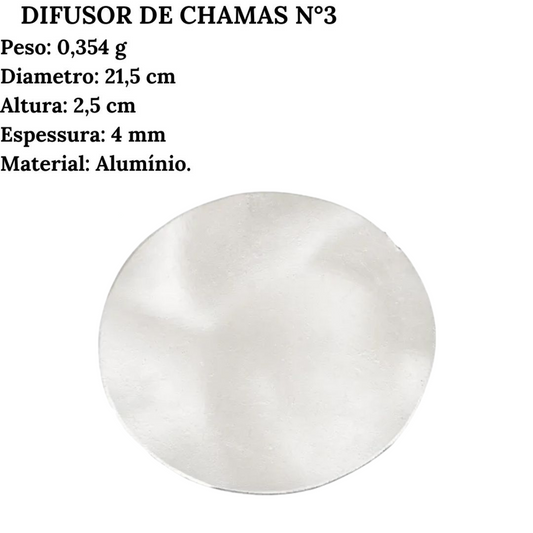 Difusor de Chamas Para Fogareiro N3 de Aluminio