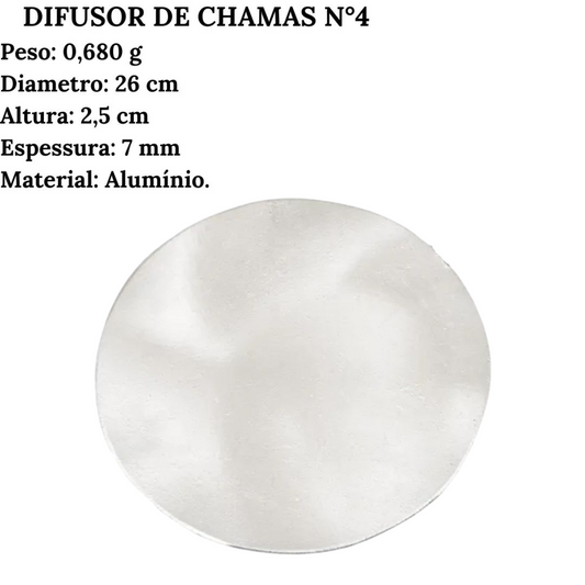 Difusor de Chamas Para Fogareiro N4 de Aluminio